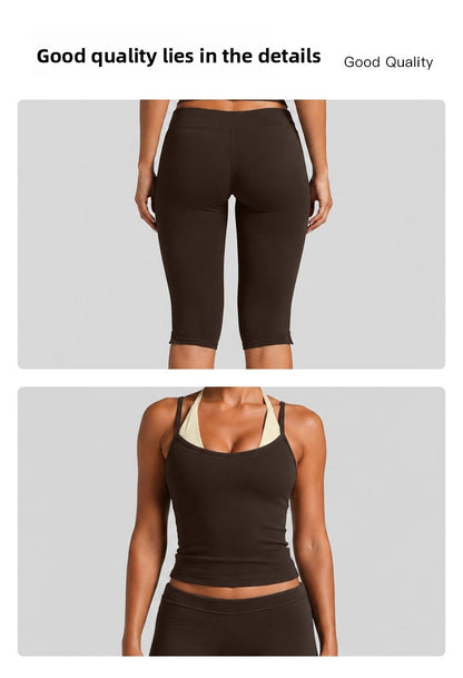 Color Block Sport Yoga Jumpsuit For Women Featuring Backless Design And Stretchy Nylon Fabric, Calf-Length Pants