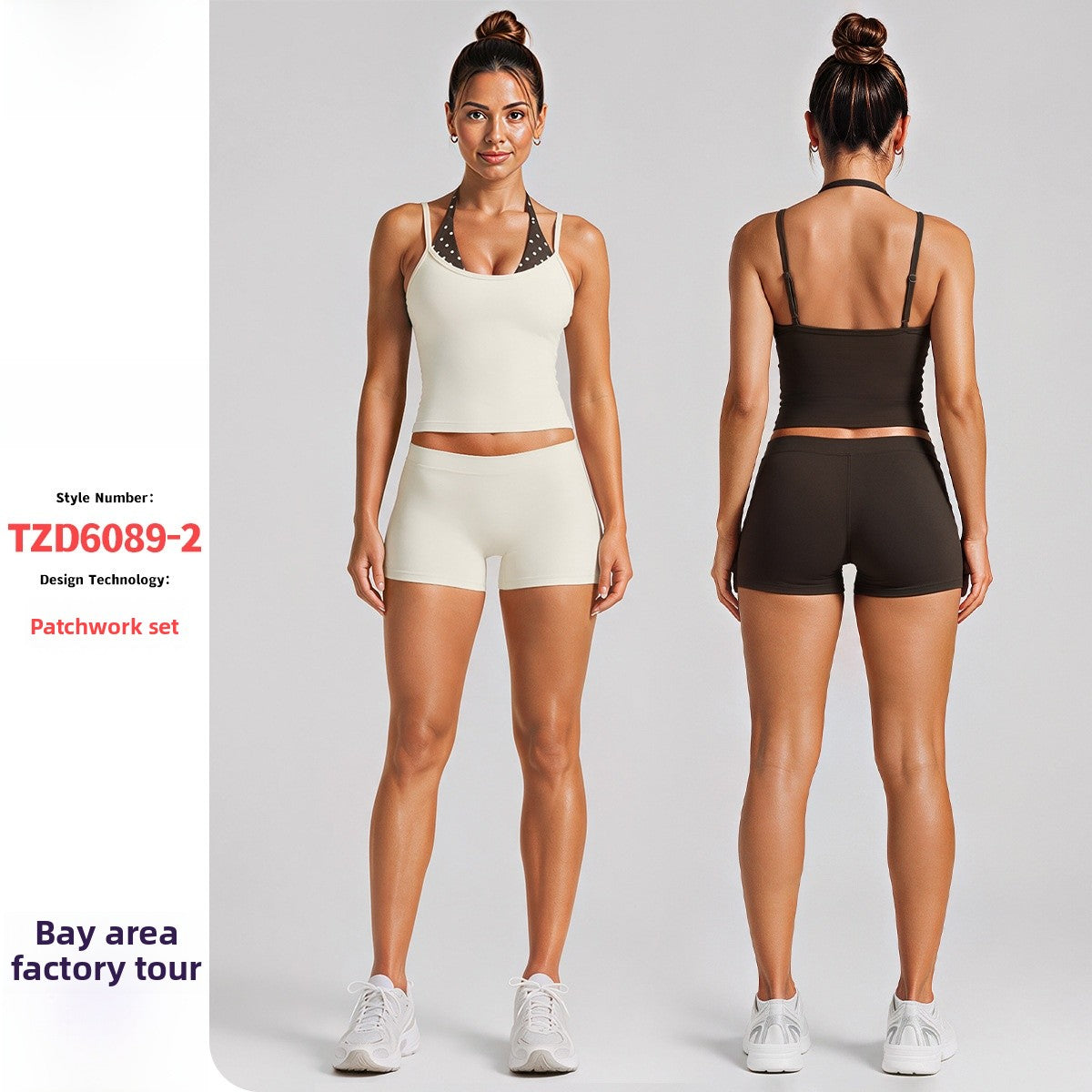 Color Block Sport Yoga Shorts For Women In Nylon Fabric With 2 In 1 Craftsmanship Featuring Stretchy Design