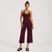 Vest + Cropped Pants, Ankara Red