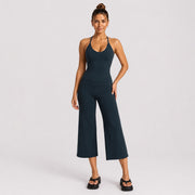 Vest + Cropped Pants, Blueberry Color
