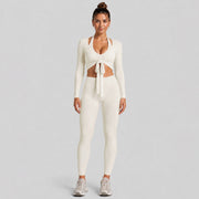 Three-piece Leggings Set - White Egg White Color