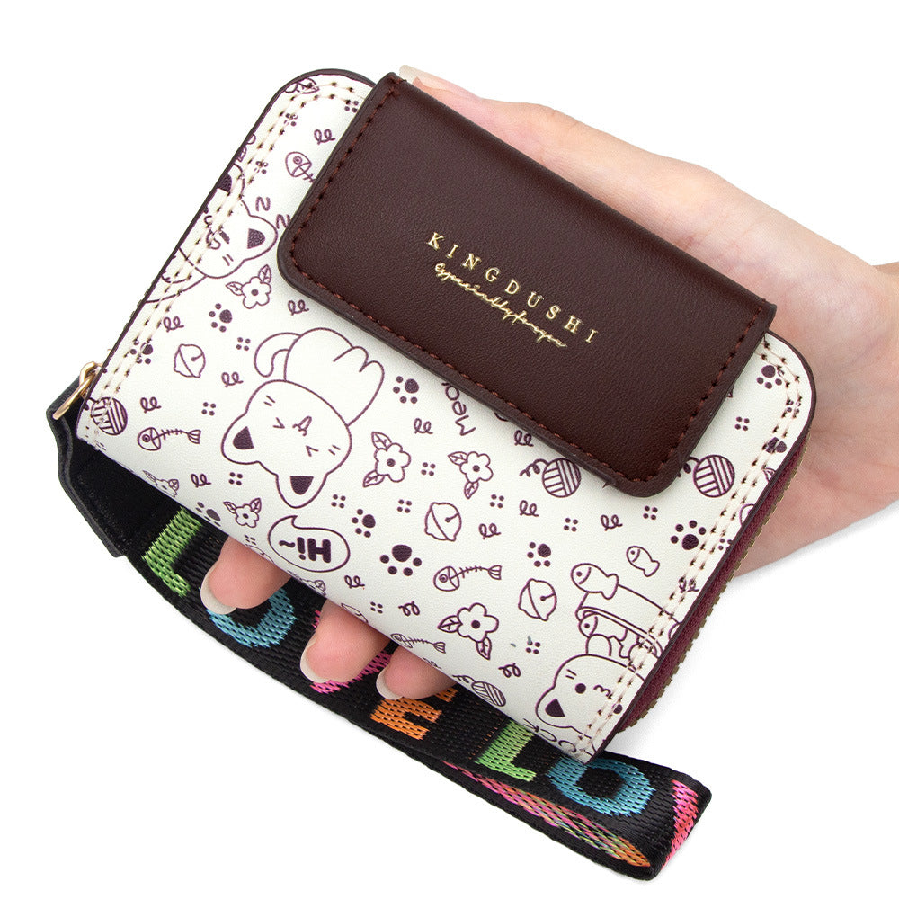 Women’s PUR Cat Card Holder Wallet, Stylish And Durable