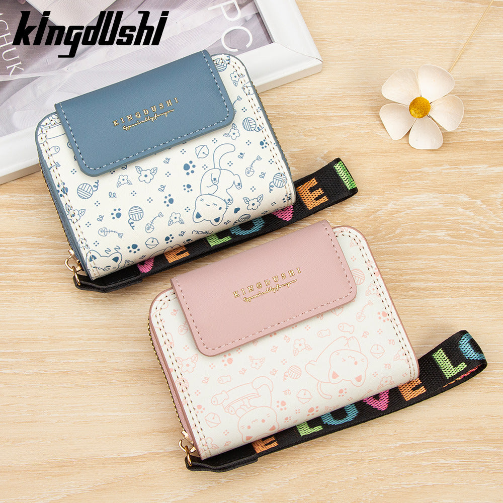 Women’s PUR Cat Card Holder Wallet, Stylish And Durable
