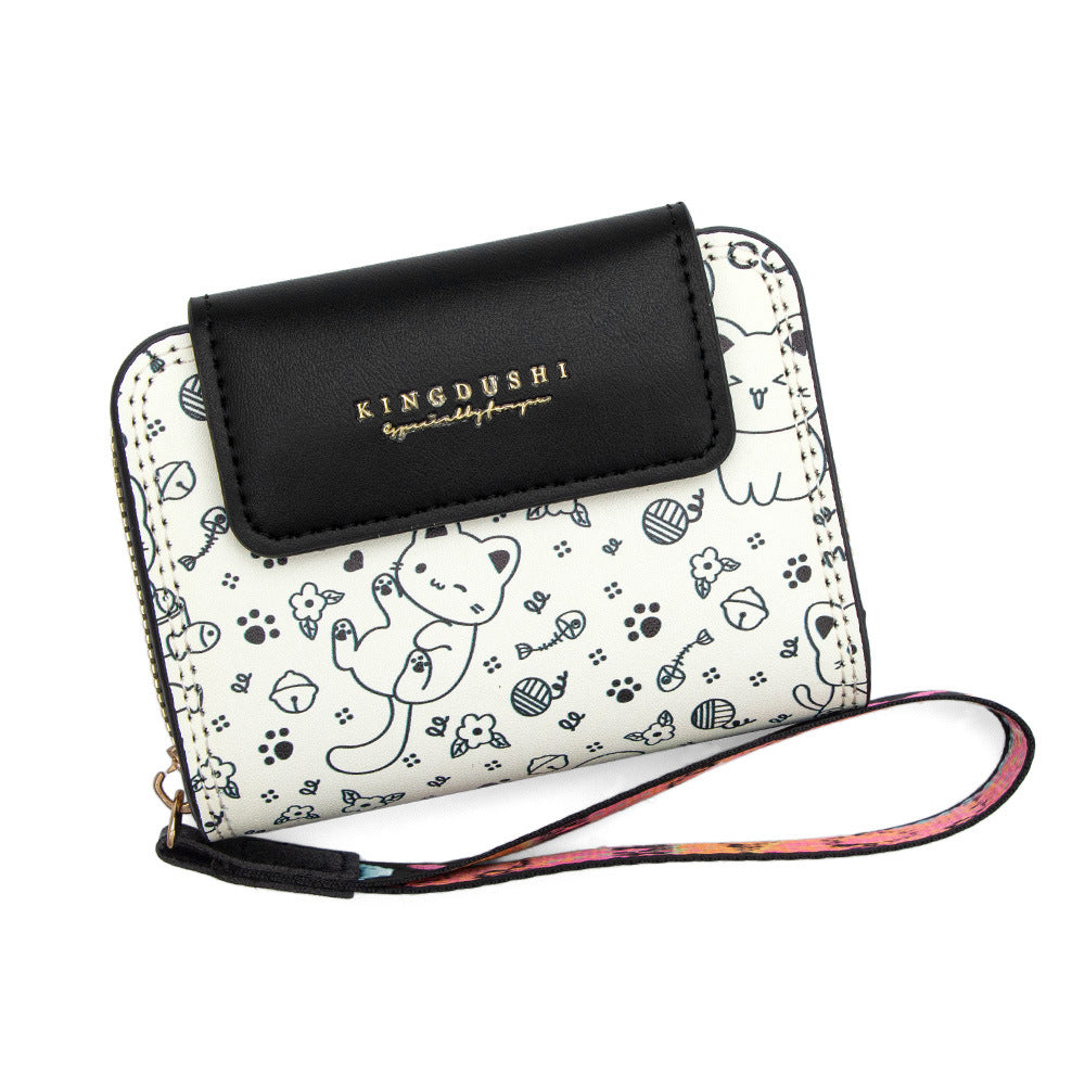Women’s PUR Cat Card Holder Wallet, Stylish And Durable