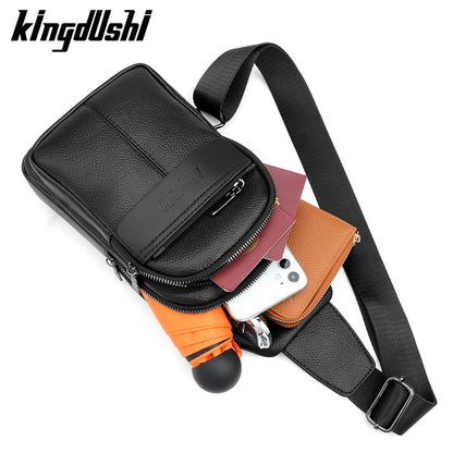 Men's Solid Color Portable Shoulder Bag In PU Leather With Single Shoulder Strap, Perfect For Summer