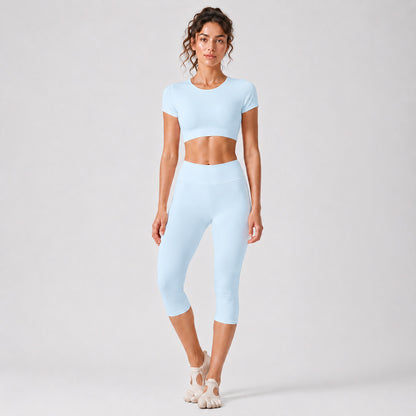 Sporty Calf-Length Yoga Jumpsuit For Women In Nylon Fabric Featuring A Backless Design, Perfect For Summer