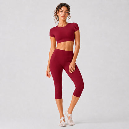 Sporty Calf-Length Yoga Jumpsuit For Women In Nylon Fabric Featuring A Backless Design, Perfect For Summer