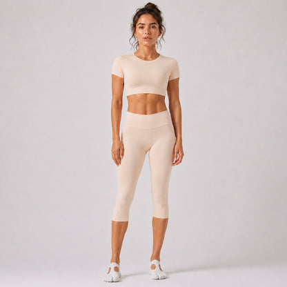 Sporty Calf-Length Yoga Jumpsuit For Women In Nylon Fabric Featuring A Backless Design, Perfect For Summer