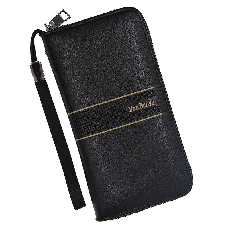 Men's PU Leather Clutch Bag Featuring Letter Pattern, Stylish And Durable