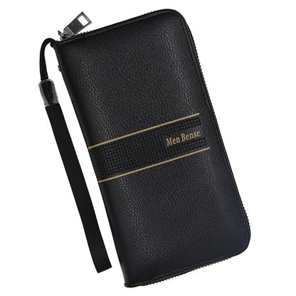 Men's PU Leather Clutch Bag Featuring Letter Pattern, Stylish And Durable