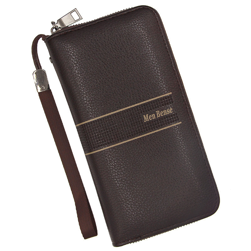 Men's PU Leather Clutch Bag Featuring Letter Pattern, Stylish And Durable