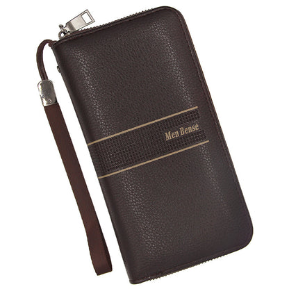 Men's PU Leather Clutch Bag Featuring Letter Pattern, Stylish And Durable
