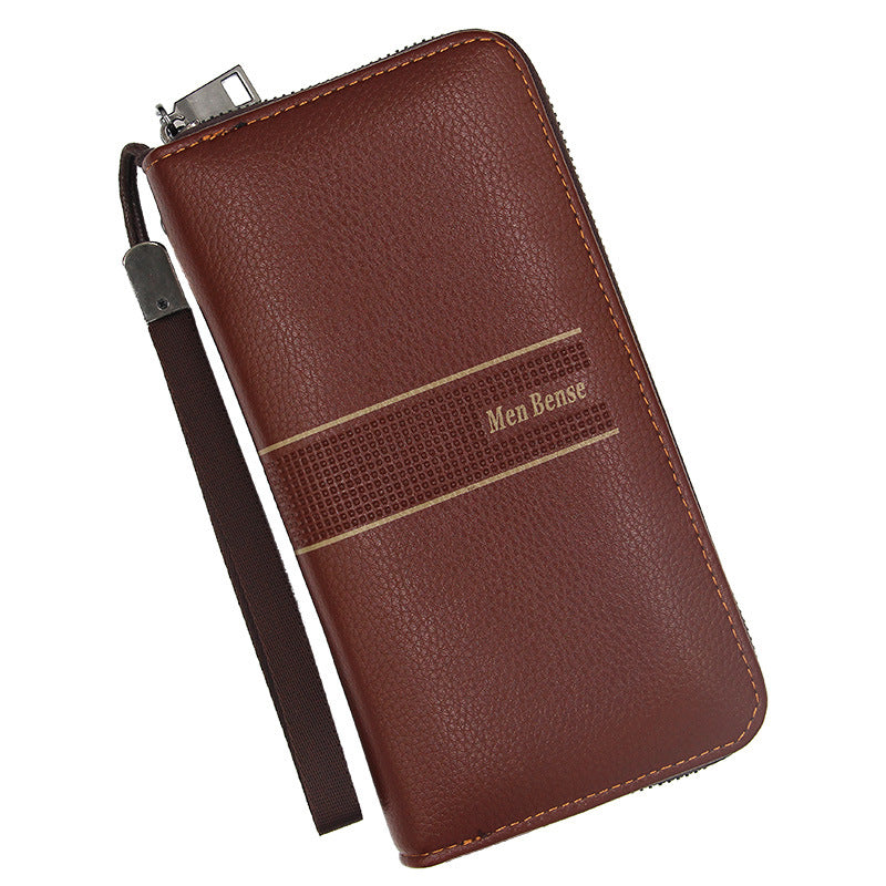 Men's PU Leather Clutch Bag Featuring Letter Pattern, Stylish And Durable