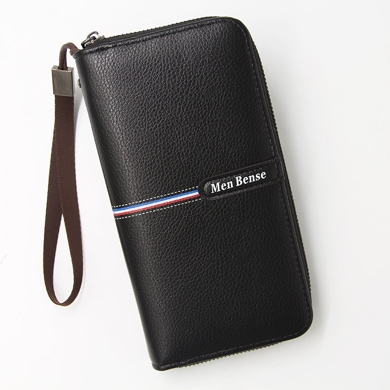 Men's PU Leather Clutch Bag Featuring Letter Pattern, Stylish And Durable