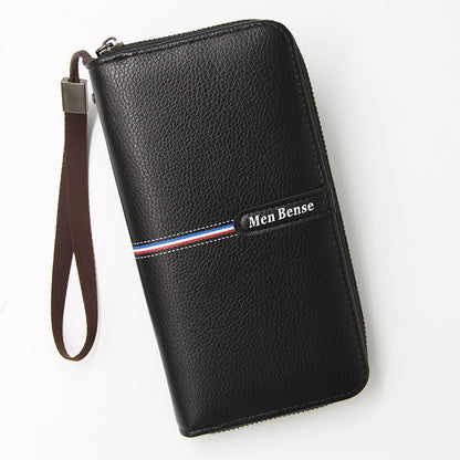 Men's PU Leather Clutch Bag Featuring Letter Pattern, Stylish And Durable
