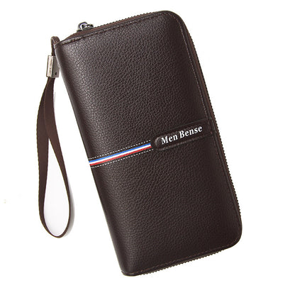 Men's PU Leather Clutch Bag Featuring Letter Pattern, Stylish And Durable