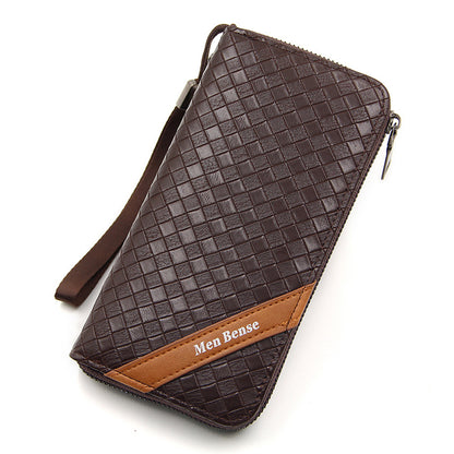 Men's PU Leather Clutch Bag Featuring Letter Pattern, Stylish And Durable