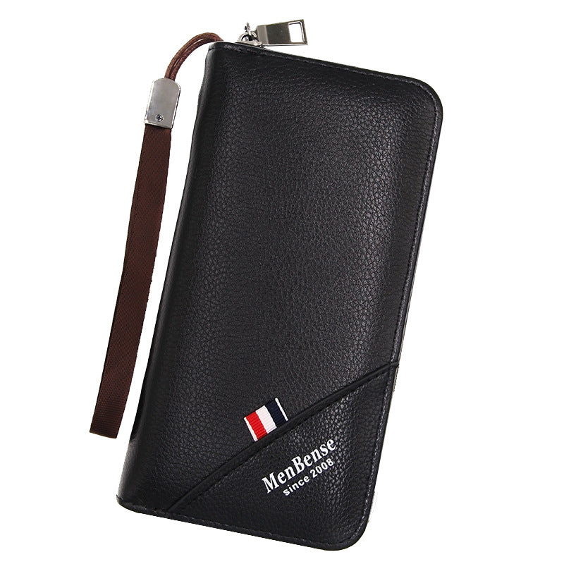 Men's PU Leather Clutch Bag Featuring Letter Pattern, Stylish And Durable