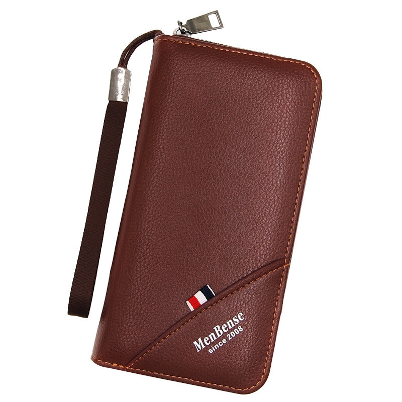 Men's PU Leather Clutch Bag Featuring Letter Pattern, Stylish And Durable