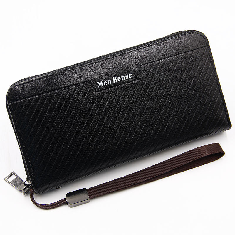 Men's PU Leather Clutch Bag Featuring Letter Pattern, Stylish And Durable