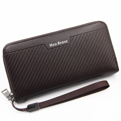 Men's PU Leather Clutch Bag Featuring Letter Pattern, Stylish And Durable