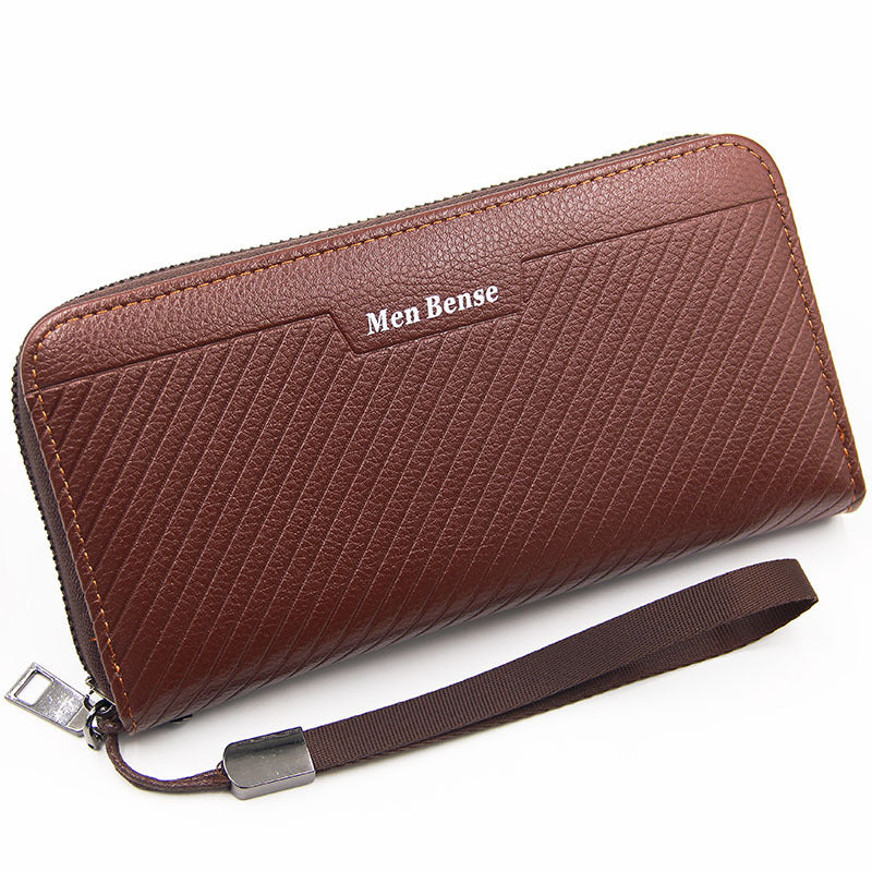 Men's PU Leather Clutch Bag Featuring Letter Pattern, Stylish And Durable
