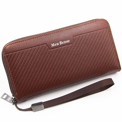 Men's PU Leather Clutch Bag Featuring Letter Pattern, Stylish And Durable
