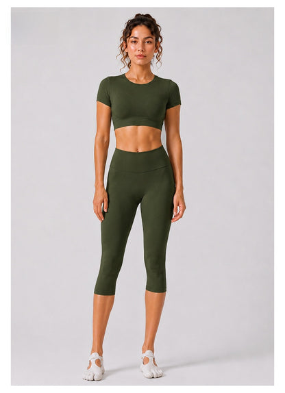 Sporty Calf-Length Yoga Jumpsuit For Women In Nylon Fabric Featuring A Backless Design, Perfect For Summer