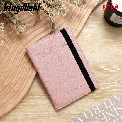 Unisex Solid Color Passport Holder With Cross Straps, Made Of Durable PUR Material Featuring RFID Protection