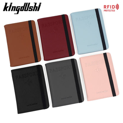 Unisex Solid Color Passport Holder With Cross Straps, Made Of Durable PUR Material Featuring RFID Protection