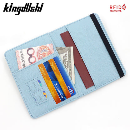 Unisex Solid Color Passport Holder With Cross Straps, Made Of Durable PUR Material Featuring RFID Protection