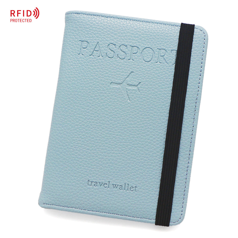Unisex Solid Color Passport Holder With Cross Straps, Made Of Durable PUR Material Featuring RFID Protection