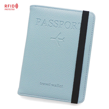 Unisex Solid Color Passport Holder With Cross Straps, Made Of Durable PUR Material Featuring RFID Protection