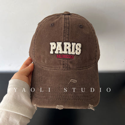 Vintage Style Unisex Baseball Cap With Curved Brim Featuring UV Protection, Cotton Material And Embroidery Craft