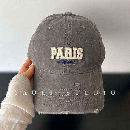 Vintage Style Unisex Baseball Cap With Curved Brim Featuring UV Protection, Cotton Material And Embroidery Craft
