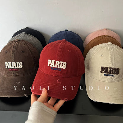 Vintage Style Unisex Baseball Cap With Curved Brim Featuring UV Protection, Cotton Material And Embroidery Craft