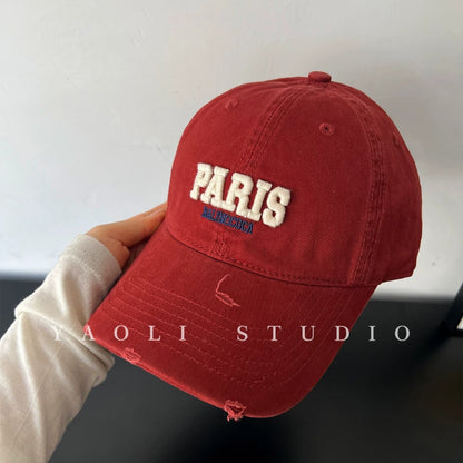 Vintage Style Unisex Baseball Cap With Curved Brim Featuring UV Protection, Cotton Material And Embroidery Craft