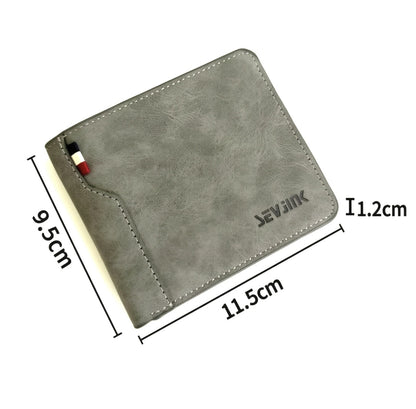 Men's Small PU Leather Wallet With Sewing Thread Detail, Wear-Resistant Design For Spring And Summer