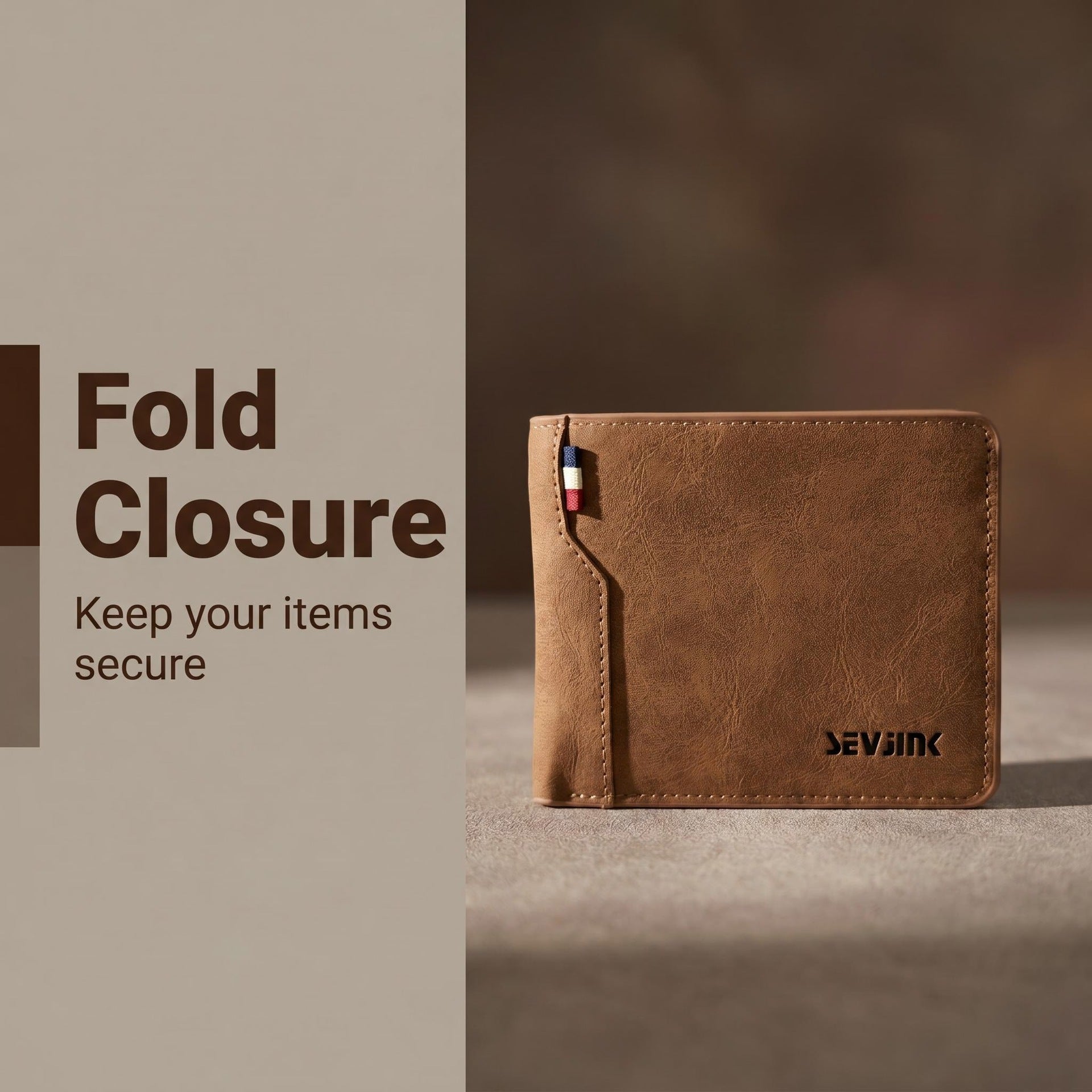 Men's Small PU Leather Wallet With Sewing Thread Detail, Wear-Resistant Design For Spring And Summer