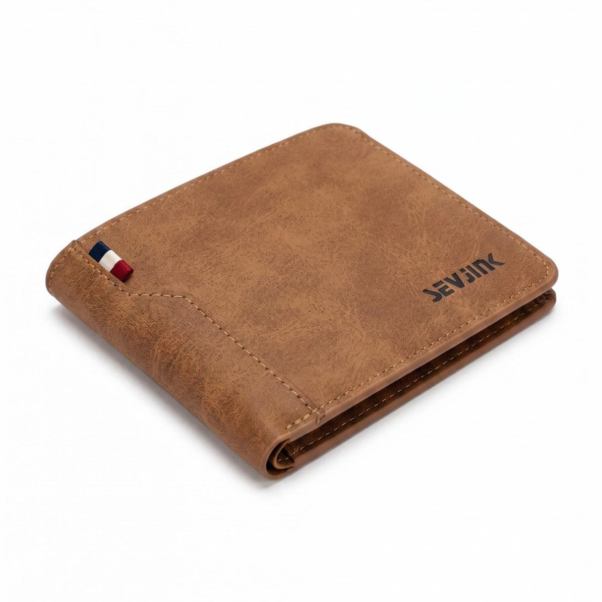 Men's Small PU Leather Wallet With Sewing Thread Detail, Wear-Resistant Design For Spring And Summer