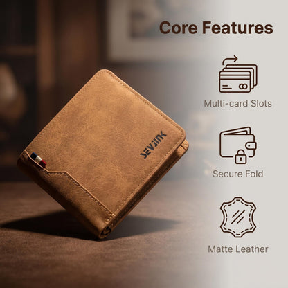 Men's Small PU Leather Wallet With Sewing Thread Detail, Wear-Resistant Design For Spring And Summer