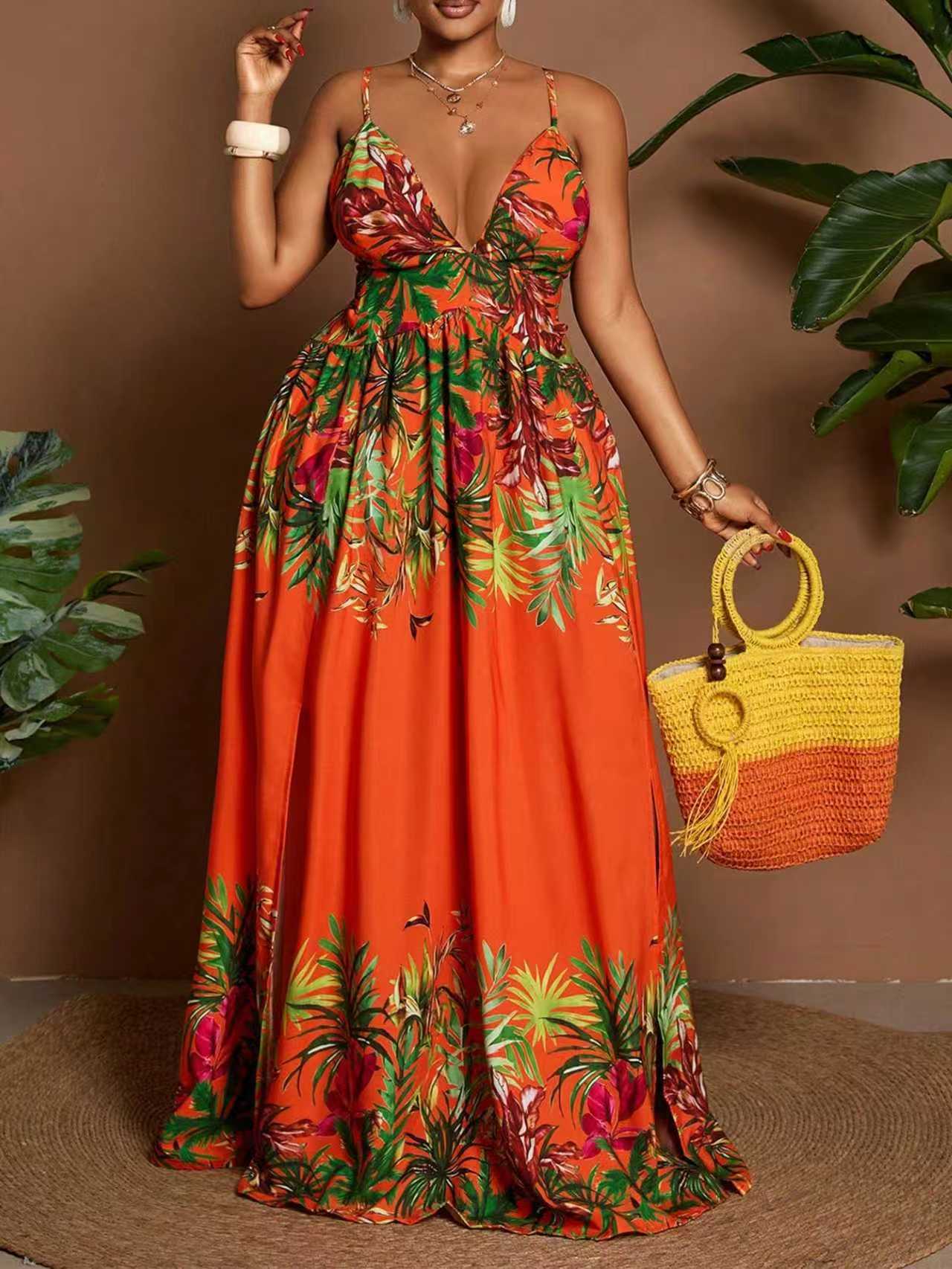 Women's Sleeveless V Neck Strap Dress In Polyester Fabric, Perfect For Travel And Vacation