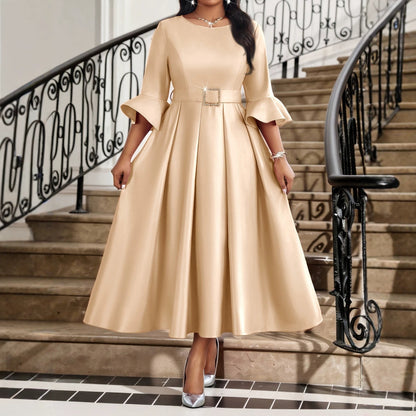 Elegant Women’s Sheath Dress With V Neck And Half Sleeve, Perfect For Date, Made Of Polyester