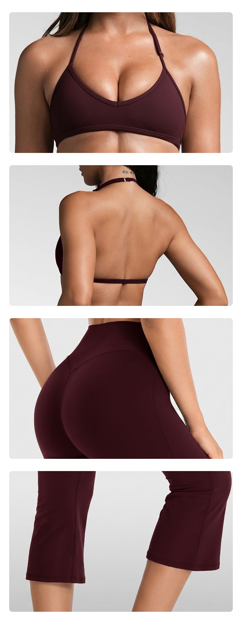 Sport Calf-Length Running Pants For Women In Nylon Fabric With Backless Design, Featuring Long Sleeves For Summer