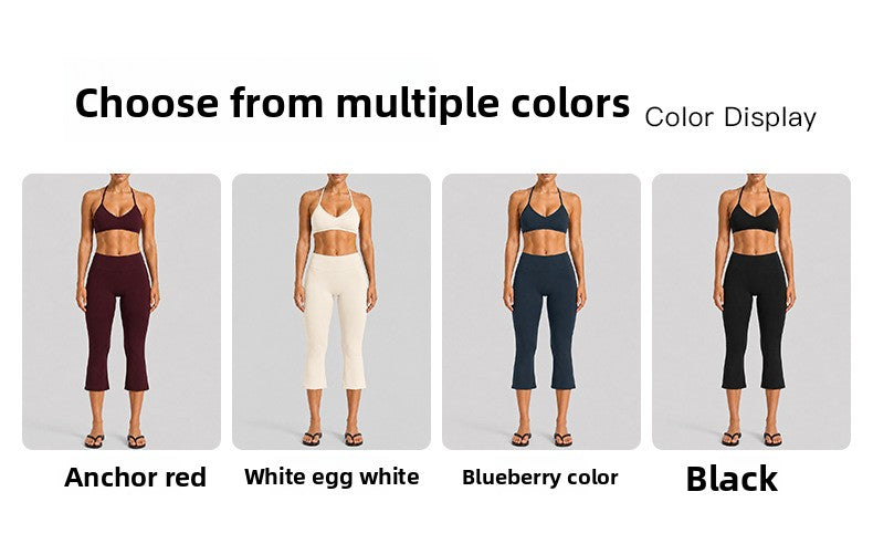 Sport Calf-Length Running Pants For Women In Nylon Fabric With Backless Design, Featuring Long Sleeves For Summer