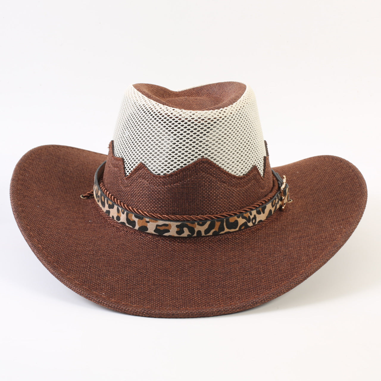 Unisex Cowboy Style Solid Color Straw Hat With Wide Brim, Breathable Design Featuring Braid Craftsmanship