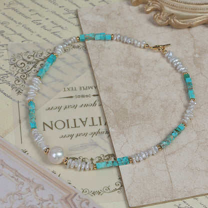 Elegant Baroque Freshwater Pearl Necklace With Natural White Pearls And Copper Metal Material