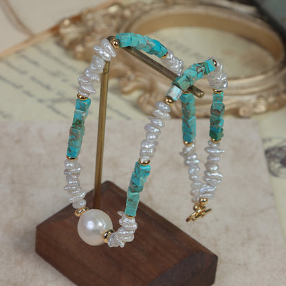 Elegant Baroque Freshwater Pearl Necklace With Natural White Pearls And Copper Metal Material