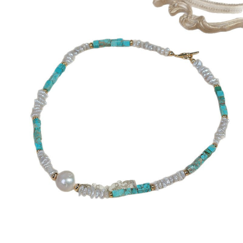 Elegant Baroque Freshwater Pearl Necklace With Natural White Pearls And Copper Metal Material
