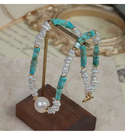 Elegant Baroque Freshwater Pearl Necklace With Natural White Pearls And Copper Metal Material